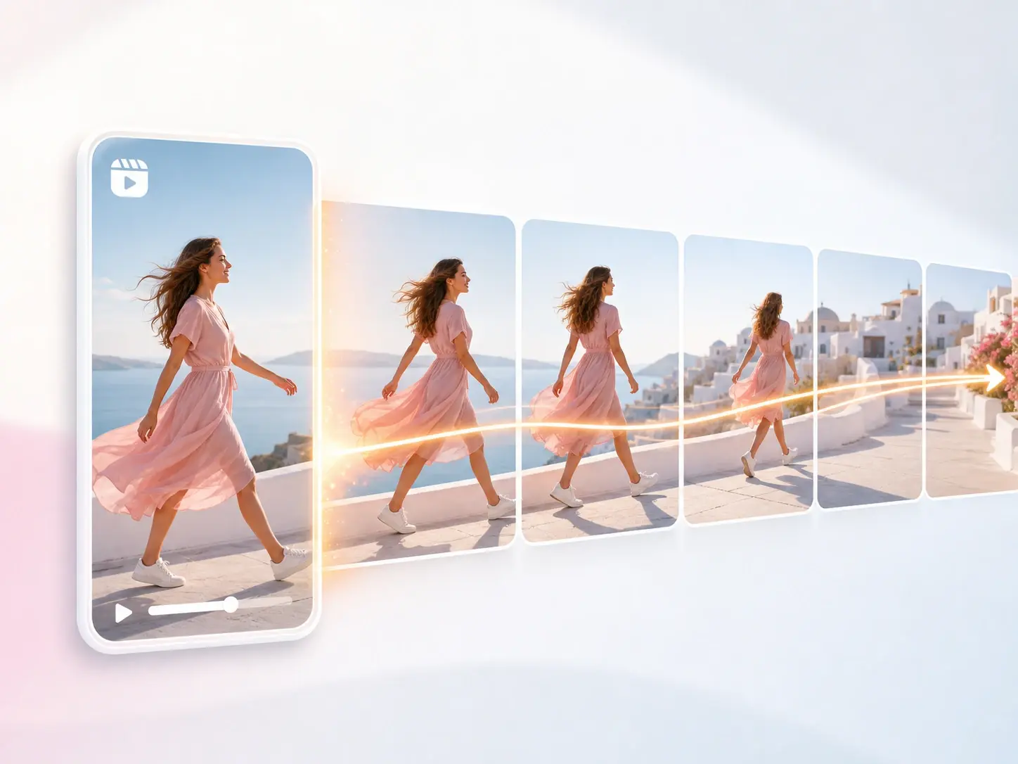 Vertical reel continued past its last frame by the AI video extender for an Instagram slot