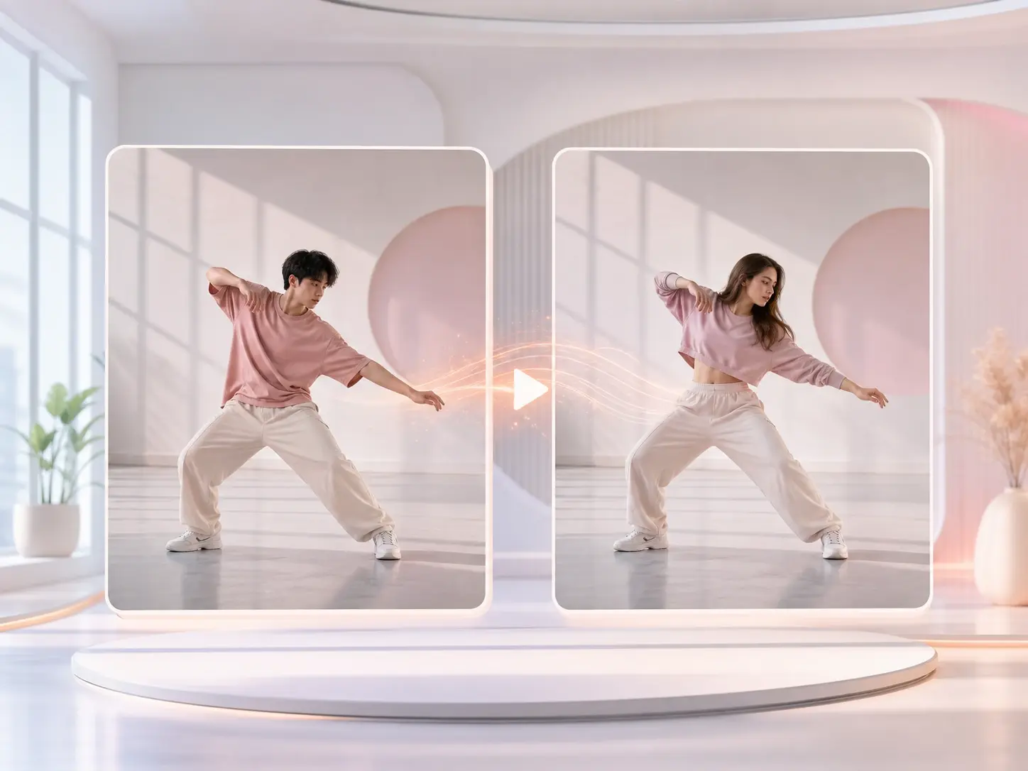 Stable motion path and rhythm preserved by Motion Control across a dancing character sequence