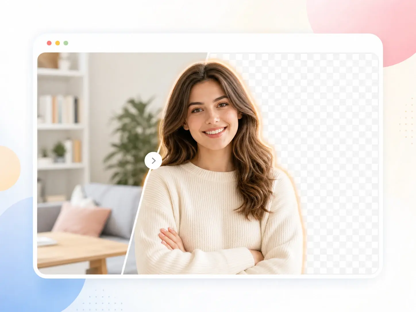 Unruhiges Foto wird im Browser zu einem sauberen Freisteller verarbeitet
